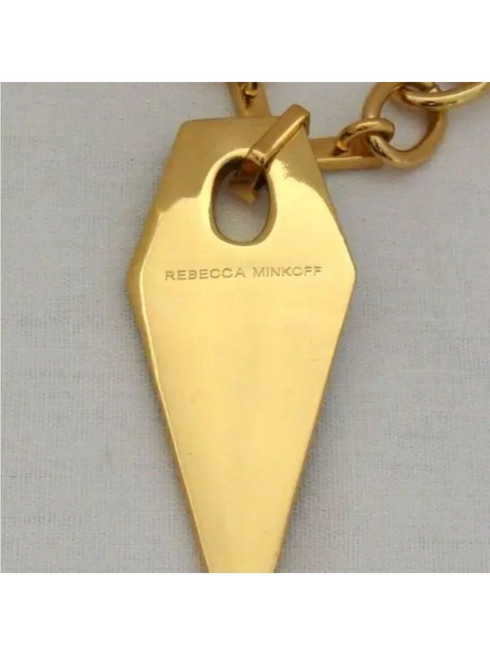 Rebecca Minkoff Gold-Tone And Black Enamel Blade Necklace - Picture 12 of 13